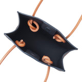 LIBERO ミニバッグ シュランケンカーフ ネイビー×ブラウン