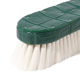 山羊毛 鰐革洋服ブラシ ダークグリーン