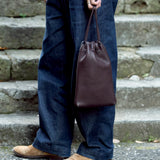 Coulisse 巾着袋 サドルレザー ブラウン