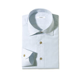 セミワイドカラーシャツ ストライプ サックス