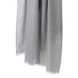 PIACENZAカシミヤ ハンドメイドストール グレーストライプ