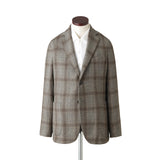 Lanificio di Pray カシミヤ チェックジャケット グレー