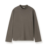 通年用 ウォッシャブルウール ロングスリーブモックネック グレー