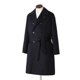 カシミヤダブルチェスターコート ネイビー