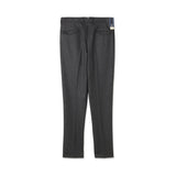 ARECHI ウールカシミヤナイロンストレッチ 1プリーツテーパードパンツ チャコールグレー