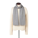 PIACENZAカシミヤ ハンドメイドストール グレーストライプ