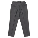 ARECHI ウールストレッチ 1プリーツテーパードパンツ グレー