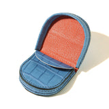 馬蹄(ばてい)クロコダイルコインケース ライトブルー