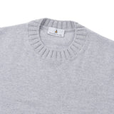 カシミヤフェルテッド クルーネックニット ライトグレー