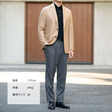 カシミヤシルク バスケット織ジャケット キャメル