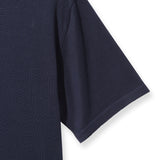 【4/28(火)19:00販売開始予定】14ゲージウォッシャブルシルク クルーネックニットTシャツ ネイビー