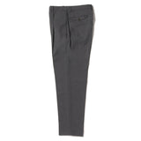 ARECHI ウールストレッチ 1プリーツテーパードパンツ グレー