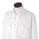 【4/30(木)19:00販売開始予定】フレンチリネン オープンカラーシャツ ホワイト