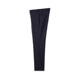 【10/17(土)18:00販売開始予定】<SANTANIELLO×THE SOLE> CORICE ウールストレッチ 1プリーツテーパードパンツ ネイビー ※MASTER PLAN、MINIMAL WARDROBE、菅原靴店3社別注 THESOLEキーチェーン付き