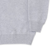 カシミヤフェルテッド クルーネックニット ライトグレー