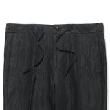 コットンリネン楊柳 ドローコードトラウザーズ ブラック