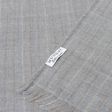 PIACENZAカシミヤ ハンドメイドストール グレーストライプ