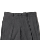 ARECHI ウールストレッチ 1プリーツテーパードパンツ グレー