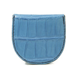 馬蹄(ばてい)クロコダイルコインケース ライトブルー