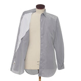 セミワイドカラーシャツ ペンシルストライプ ネイビー