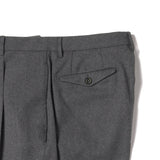 ARECHI ウールストレッチ 1プリーツテーパードパンツ グレー