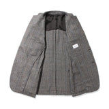 【12/9(火)13:00 販売開始予定】ヴィンテージグアナコカシミヤ ウィンドウペーンチェックジャケット ライトグレー