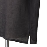 フレンチリネン オープンカラーシャツ ブラック