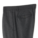 ARECHI ウールカシミヤナイロンストレッチ 1プリーツテーパードパンツ チャコールグレー