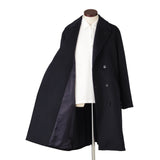 カシミヤダブルチェスターコート ネイビー