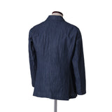 コットンリネン楊柳 ネイビージャケット