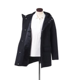 カシミヤフーデッドコート ネイビー