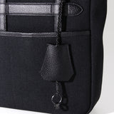 【1/29(木)19:00販売開始予定】LIAM キャンバスレザー ミドルトートバッグ ブラック