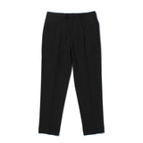 ARECHI ウールストレッチ 1プリーツテーパードパンツ ブラック