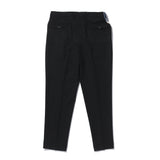 ARECHI ウールストレッチ 1プリーツテーパードパンツ ブラック