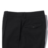 ARECHI ウールストレッチ 1プリーツテーパードパンツ ブラック