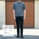 【4/28(火)19:00販売開始予定】14ゲージウォッシャブルシルク クルーネックニットTシャツ グレー