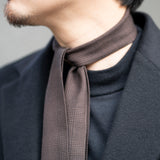 【1/24(土)13:00販売開始予定】Ermenegildo Zegna シルクウール グレンチェック ネッカチーフ ブラウン