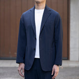 【4/9(木)19:00販売開始予定】ウールストレッチ シアサッカー ジャケット ネイビー