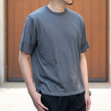 【4/28(火)19:00販売開始予定】14ゲージウォッシャブルシルク クルーネックニットTシャツ グレー
