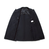 ウールジャージ ダブルブレストジャケット ネイビー