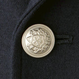 ウールジャージ ダブルブレストジャケット ネイビー