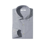 セミワイドカラーシャツ ペンシルストライプ ネイビー