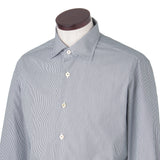 セミワイドカラーシャツ ペンシルストライプ ネイビー