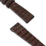 ヌバッククロコダイル ヴィンテージウォッチストラップ ブラウン