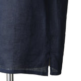 フレンチリネン オープンカラーシャツ ネイビー