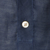 フレンチリネン オープンカラーシャツ ネイビー
