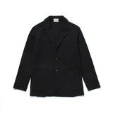 コットンストレッチ ニットテーラードジャケット ブラック