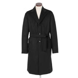 グアナコカシミヤ ブラックチェスターコート