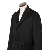 グアナコカシミヤ ブラックチェスターコート