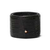 【4ヶ月後のお届け予定】 スラップブレスレット: ぺちん ブラックポロサスクロコダイル